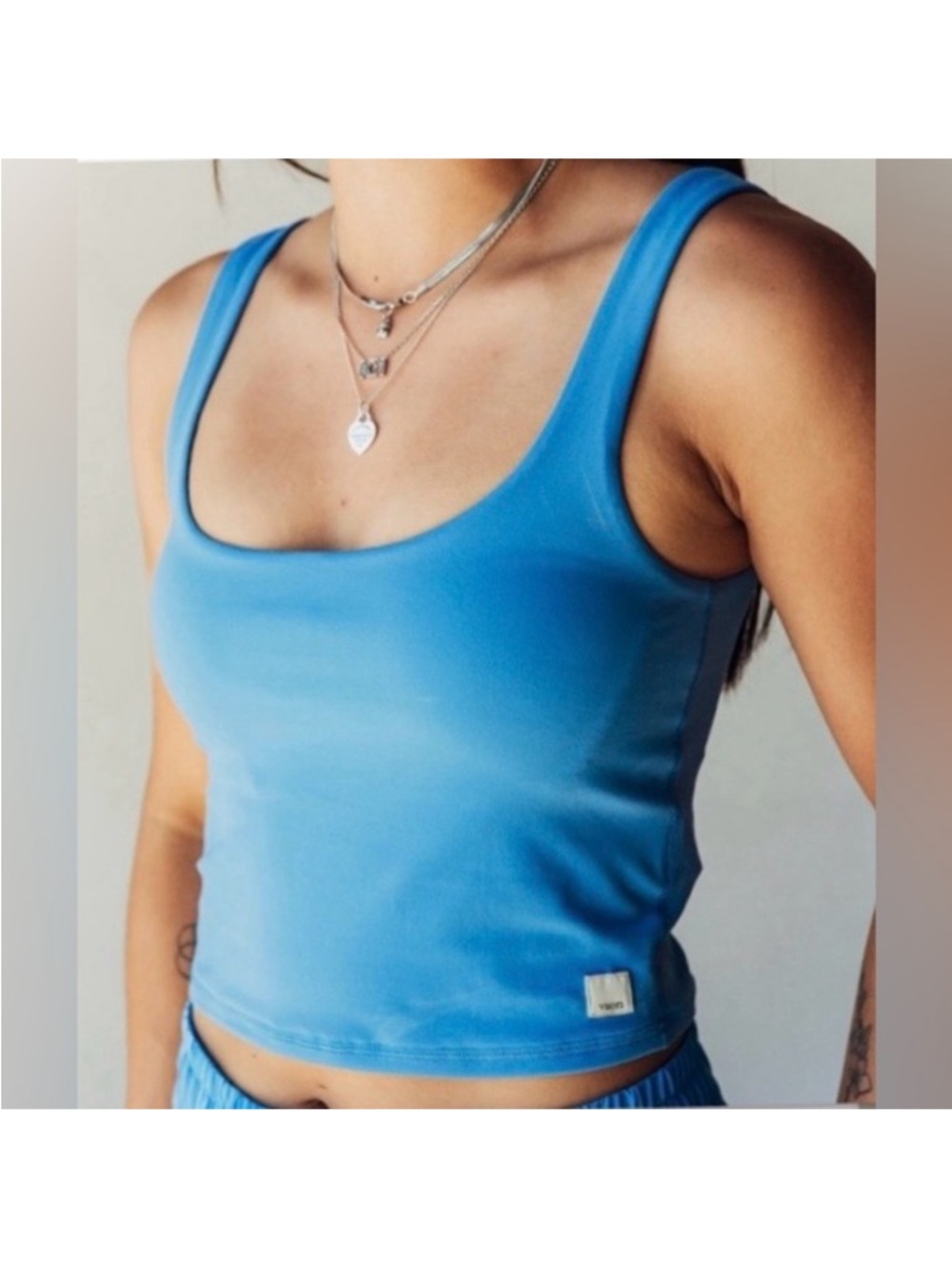 Vuori Daily Crop Top Blue Cropped